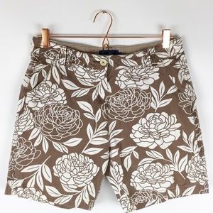 Boden Brown & White Floral Shorts
